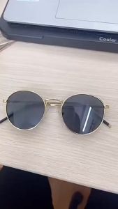 Kính Mát Gọng Tròn Nhỏ Bằng Kim Loại Chống Tia Uv400 Thời Trang Hàng Mới Chất Lượng Cao Phong Cách