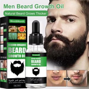 Fast Natural Mature Men Beard Growth Essence Oil Promote Hair Growth Thicken Lengthen Plump Beard Nourish Smooth Beard Care