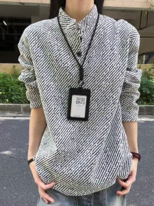 เสื้อฮู้ดคอกลมแขนยาวผู้ชาย ทรงหลวม สวมใส่สบาย ผ้าฝ้ายผสม สำหรับฤดูใบไม้ร่วง 2025 แบรนด์ Tang Qi