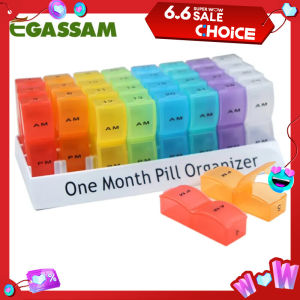 Monthly Pill Organizer 2 Times a Day 30 Day Pill Case Small Compartments to Hold Vitamin and Travel Medicine Organizer AM/PM