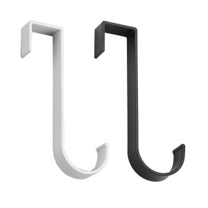 Towel Clothes Coat Hanger Free Punching Cabinet Cupboard Hook Sturdy Z Shape Back Cabinet Door Hook Corrosion for Towel Cloth Bags Sundries