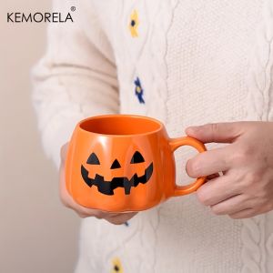 1PC 400 มลฮาโลวีนฟักทองแก้วเซรามิคถ้วยกาแฟตกแต่งรูปแบบวันเกิดเครื่องดื่มบนโต๊ะสำหรับของขวัญปาร์ตี้ฮาโลวีน