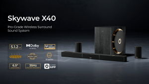 ULTIMEA Soundbar Dolby Atmos 5.1.2 channel Home Speaker Wireless subwoofer 6.5“ App Control Sky sound effects Skywave Series