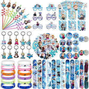 Frozen Party Favors Anna Elsa Princess Birthday Party Supplies Gift Bag Goodie Bag Fillers Bracelets Stamps Keychain Souvenir