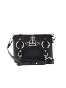 Vivienne Westwood Saturn หัวเข็มขัดแม่เหล็ก 2 แถว กระเป๋าหิ้ว/กระเป๋าสะพายไหล่/กระเป๋าสะพายข้าง/กระเป๋าถือ