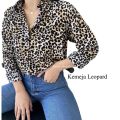 KEMEJA LEOPARD OUTFIT WANITA RETRO VINTAGE. 