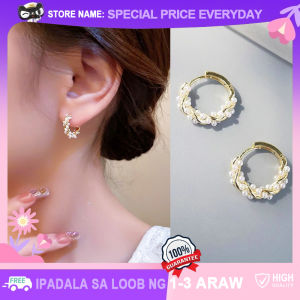 New French Style Pearl Hoop Earrings Aesthetic Fashion Light Luxury Elegant Circle Ear Clips for Women Jewelry Gifts Accessories