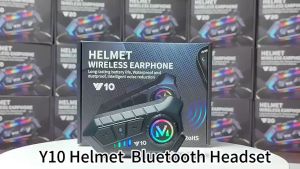 Y10 Bluetooth 5.3 EDR Helm Sepeda Motor Headset Bass Suara Tahan Air Nirkabel Sepeda Motor Headphone Earphone Dengan Mikrofon Recharged Type-C COD