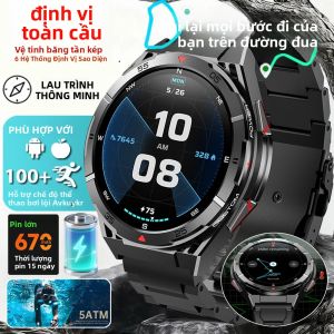 Đồng Hồ Thông Minh GPS Ngoài Trời Dành Cho Nam Màn Hình AMOLED 1.43 Chống Nước 3ATM Tích Hợp La Bàn Chức Năng Gọi Bluetooth Và Theo Dõi Sức Khỏe