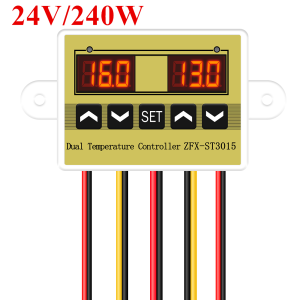 ZFX-ST3015 Dual Temperature Controller 12V 24V 220V Incubator Controller Digital Thermostat Temp Controller Regulator