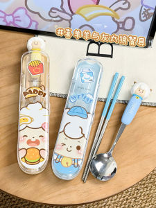Bộ Đồ Ăn Bằng Thép Không Gỉ Dễ Thương Cho Trẻ Em Bộ Dụng Cụ Ăn Chén Đũa Thìa Dùng Tại Nhà Ký Túc Xá Sinh Viên Thiết Kế Hoạt Hình