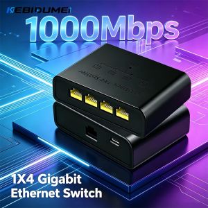 Kebidumei | Kebidumei 100/1000Mbps 5 Port Gigabit Ethernet Switch Network Switch Plug & Play RJ45 LAN Hub Splitter Expander for Home Office