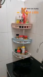 Khay tam giác HOKORI dán tường nhựa VIỆT NHẬT cao cấp 5610 - Đựng đồ phòng tắm gia vị nhà bếp