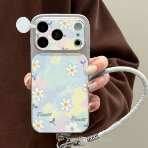 Daisy Silicone Phone Case For iPhone 17 16 Pro Max 13 14 15 Shockproof For iPhone 14 Pro Max 12 11 Cover Funda With Lanyard