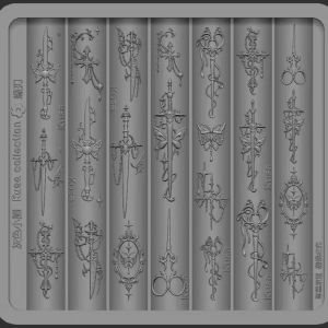 Retro Court Style Butterfly Candlestick Silicone Mold for Nail Art European Cross Knot Ribbon 3D Art Decorations
