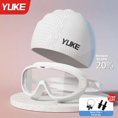 YUKE | Waterproof Comfortable Ear-Protection Swim Cap for Adults and Kids Long Hair