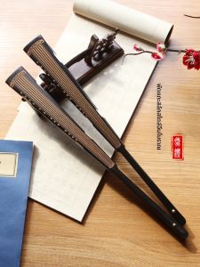 RANDENG | Ancient Guqin Carving Style Folding Fan 10 inch