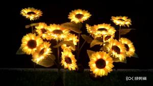 SXH  New led Simulation Raw Silk Sunflower Solar Light   Outdoor Garden Decorative Lamp Lawn Lamp Ground Plugged Light