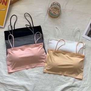 (แพ็ค 10 ตัว) รุ่น B-041 เสื้อสายเดี่ยวครึ่งตัวสปอร์ตบรา ดีไซน์ผ้าลื่น เบาบาง สวมใส่สบาย ถอดฟองน้ำได้