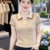 HUAXUNRAN | Áo Thun Sọc Thời Trang Dễ Thương