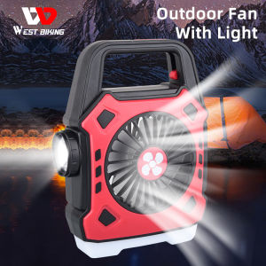 WEST BIKING Type-C Rechargeable Outdoor Mini Fan Adjustable Speed Hand-Held Fan Flashlight Can Serve as Power Banks