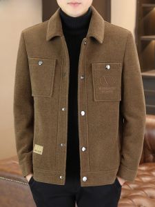 HENGYUANXIANG | Hengyuanxiang Mens Thickened Short Casual Woolen Jacket Autumn Winter New Style Fashionable Cityscape Outerwear Coat