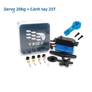 YSIDO Chống Nước Kỹ Thuật Số Chống Nước 12KG 20KG Mô-men Xoắn Lớn Cho 1:10 1:12 RC Drift Xe Đua Robot Wltoys SCX10 TRX4 - 25T Arm