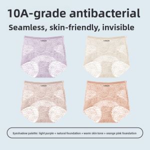 Miiow | Pure Cotton High Waist Ice Silk Womens Underwear Triangle Panties Extended Crotch Lengthened Shorts Antibacterial Ladies Briefs