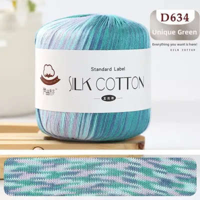 Hand Knitting Silk Cotton Lace Thread 6 Number Silk Material Kit DIY Crochet Fine Yarn Ball for Clothes Festive Gifts