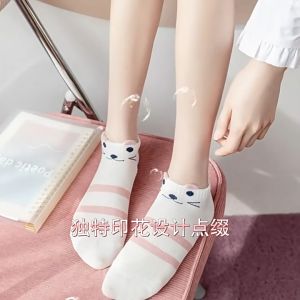 AHOURR ถุงเท้าผู้หญิงฤดูใบไม้ผลิและฤดูร้อนถุงเท้าบางนักเรียนกีฬาถุงเท้าเรือดูดซับเหงื่อและระบายอากาศInsอินเทรนด์ถุงเท้าสั้นอเนกประสงค์