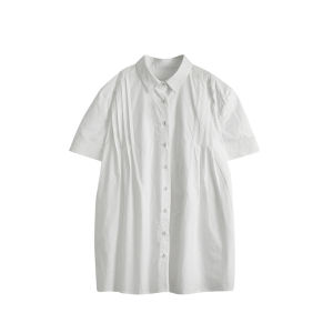 Cai Dad Summer Style Girls Cotton Shirt Dress Turn-down Collar White Color Childrens Clothing New Arrival Skirt Dress