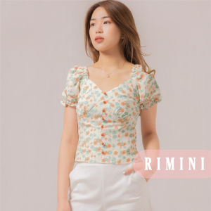 RIMINI - Atasan Wanita Crop Summer Flower Big Size - Kyomi Top 85588
