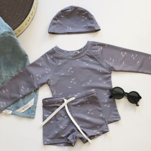 New Style RC Baby Boys Swimwear Long Sleeve Separate Swimsuit Quick Dry Boys Swimming Costume Polyester Spandex Blend