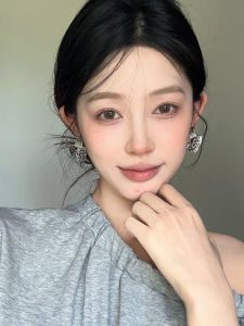 Unique Geometric Metal Texture Earrings Personality Versatile Fashionable Korean Style Alloy Gold Plated Womens Earrings