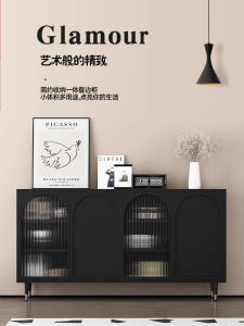 Modern Minimalist Black Dining Sideboard Wall Mounted Storage Cabinet Simple Living Room Tea Cabinet Wine Cabinet Home Use