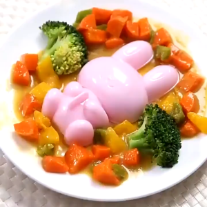 Cetakan Bento Kelinci 3in1 Set Cetakan Nasi Bentuk Kartun Kelinci Reusable Bekal