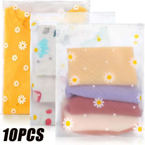 10 Pack Travel Storage Bags for Clothes Clear Reusable Bags Plastic Ziplock Bags Luggage Organizer Pouch for Clothes Towels