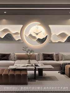 Modern 3 Panel Silent Quartz Clock Mural Set Combined Wall Art with Time Function Stylish Hanging Picture for Sala Background Wall Apartment Home Decoration