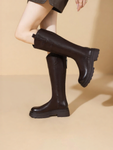 Josiny | Winter Black Thick Sole High Legging Boots Womens Short Height Increasing Knight Boot