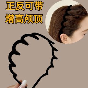 Black High Top Hairband Womens Versatile Wave Red New Year Headband Christmas Hair Accessories Fashionable Korean Style