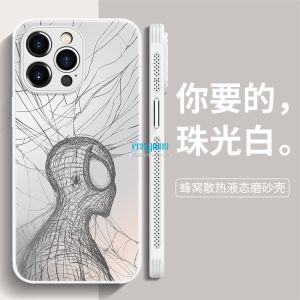 Spiderman 16 Phone Case New Model 16Promax Electroplated Full Cover Lens Film  15 Trendy Brand 14pro Cartoon Simple plus Marvel
