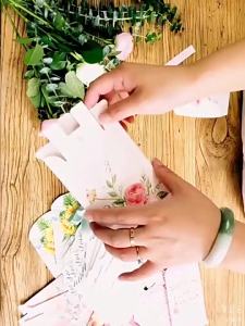 DIY Customized Wedding Favors Upscale Gift Boxes Paper Baby Shower Favor Boxes pink flowers Candy Box