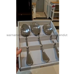 Sendok Saji Sendok Sayur Set Isi 3 Pcs Bahan Stainless Steel Food Grade Shan WMO IF0069