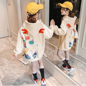 Little DR Kids Hoodie for Girl Teenage Korean Cotton Sweatshirt Fashion Cartoon Printed Children Winter Long Sleeve T-Shirt Sweater High Quality Sweet Cute baju hoodie budak perempuan murah kanak