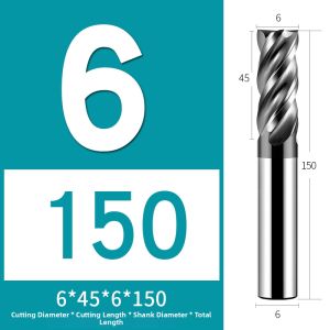 Hardened Tungsten Carbide High Feed Efficiency End Mill CNC Tool