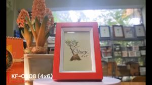 4x6 กรอบรูปไม้ KF-0508 สี แดง-ขาว กรอบรูปทำจากไม้แท้ สำหรับกรอบรูปไม้ 4x6