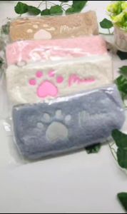 Tempat Pensil Bulu Meow Telapak Kaki / Kotak Pensil Aesthetic Lucu Sk0103