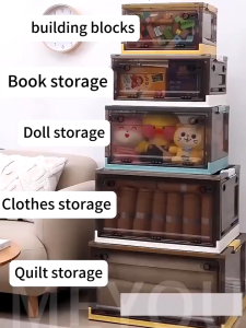 MOSHOE 150L Foldable Storage Box with Lid Large Capacity Stackable Plastic Organizer for Clothes Wardrobe & Home