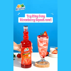 Ding Fong Fruit Syrup - Thick Syrup Jam for Drinks Soda Beverages Dessert - Thailand