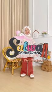 One set Anak Perempuan Setelan Muslim Anak Salwa Oneset Cutbray untuk usia 2-11 thn by Mysha Kids Muslimah